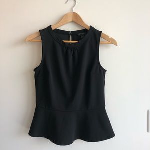 Banana Republic Black Peplum Top Petite Small